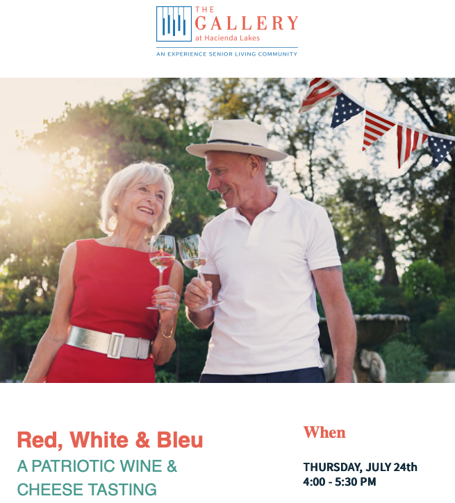 Red, White & Bleu; A Patriotic Wine & Cheese Tasting